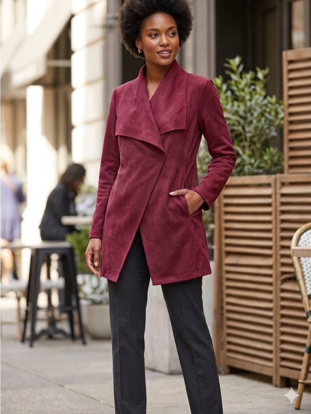 BNIC Blanc Noir Boat Wrap Elegant Burgundy Women's Size XL